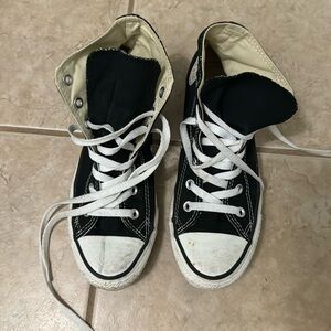 Black high top converse